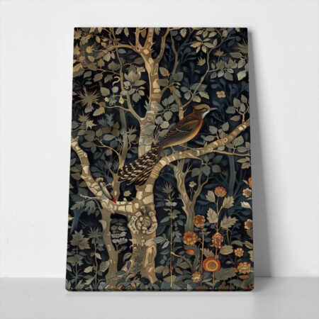 Πινακας σε καμβά WILLIAM MORRIS - DARK FOREST BIRD