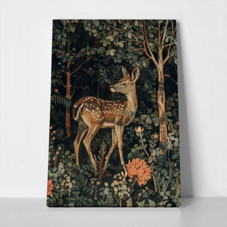 Πινακας σε καμβά WILLIAM MORRIS - DARK FOREST DEER