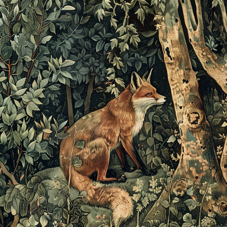 Πινακας σε καμβά WILLIAM MORRIS - DARK FOREST FOX - William Morris Sticky 5