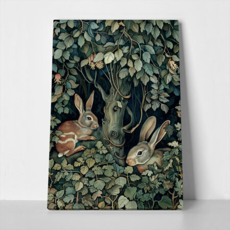 Πινακας σε καμβά WILLIAM MORRIS - DARK FOREST HARE