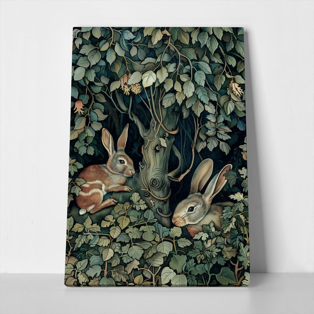 Πινακας σε καμβά WILLIAM MORRIS - DARK FOREST HARE