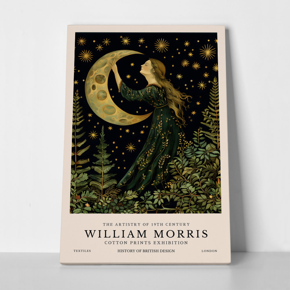 Πινακας σε καμβά WILLIAM MORRIS - MOON AND GIRL
