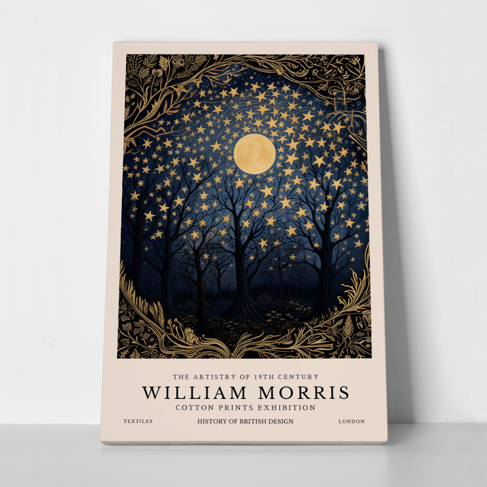 Πινακας σε καμβά WILLIAM MORRIS - MOON AND STARS 3