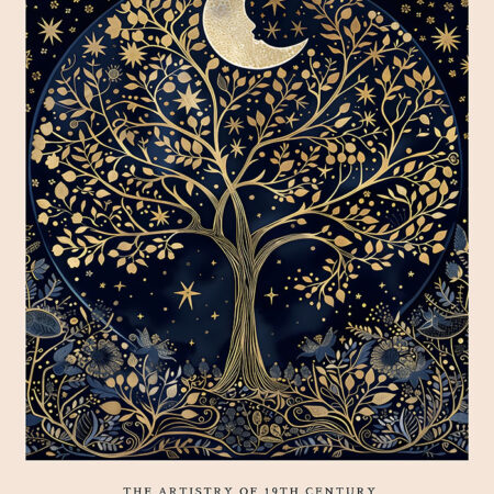 Πινακας σε καμβά WILLIAM MORRIS - MOON AND STARS 4 - William Morris Sticky 5