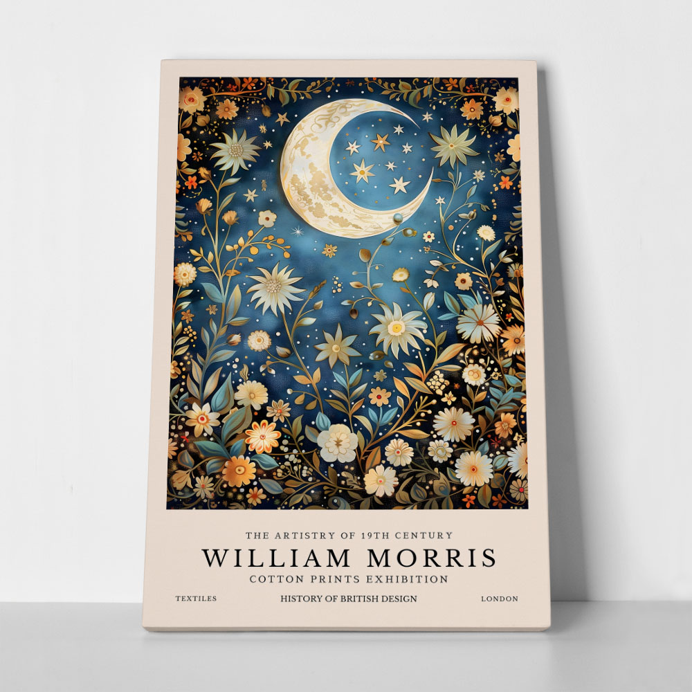 Πινακας σε καμβά WILLIAM MORRIS - MOON AND STARS 5