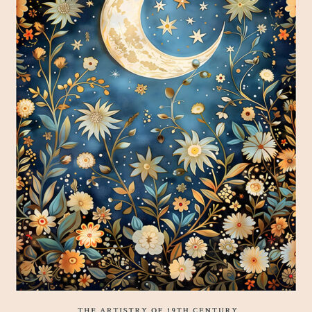 Πινακας σε καμβά WILLIAM MORRIS - MOON AND STARS 5 - William Morris Sticky 5