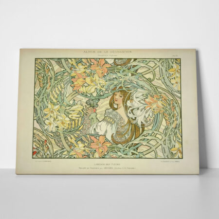 Πινακας σε καμβά ALPHONSE MUCHA - LANGUAGE OF FLOWERS