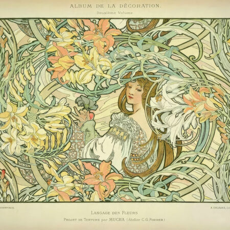 Πινακας σε καμβά ALPHONSE MUCHA - LANGUAGE OF FLOWERS - Alphonse Mucha Sticky 5
