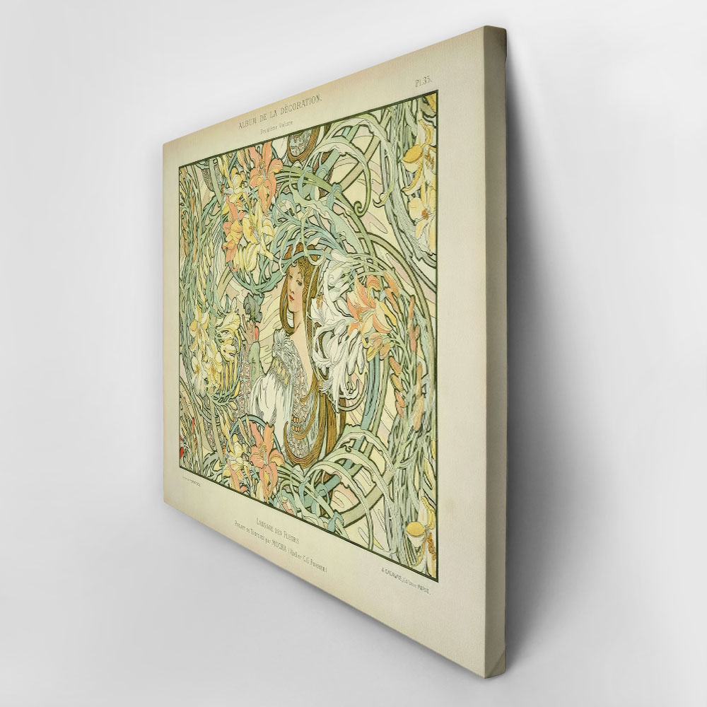 Πινακας σε καμβά ALPHONSE MUCHA - LANGUAGE OF FLOWERS