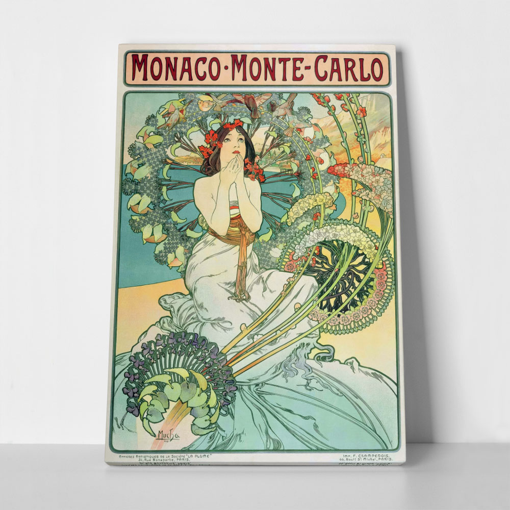 Πινακας σε καμβά ALPHONSE MUCHA - MONACO MONTE CARLO