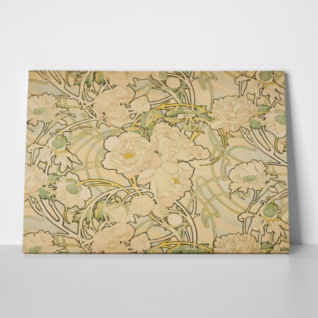 Πινακας σε καμβά ALPHONSE MUCHA - PEONIES