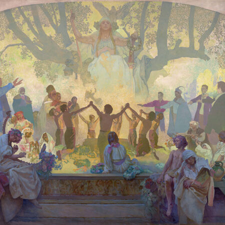 Πινακας σε καμβά ALPHONSE MUCHA - THE OATH OF OMLADINA UNDER THE SLAVIC LINDEN TREE - Alphonse Mucha Sticky 5