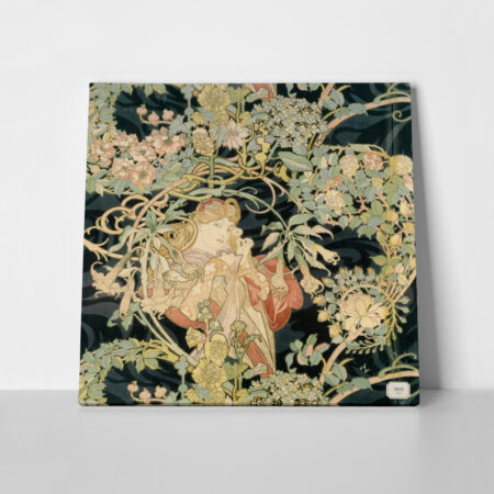 Πίνακας σε καμβά ALPHONSE MUCHA - WOMAN WITH A MARGUERITE - Alphonse Mucha