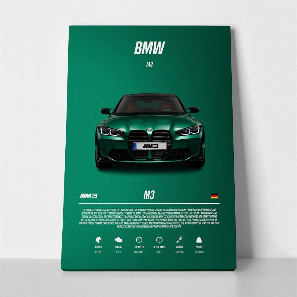 Πινακας σε καμβά BMW M3 SPECS