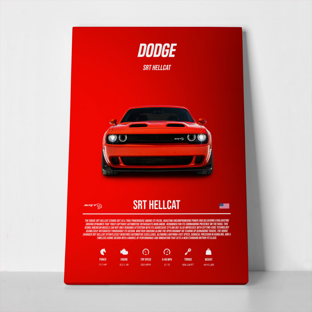 Πινακας σε καμβά DODGE SRT HELLCAT IMPERIAL