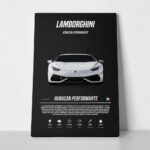 Πινακας σε καμβά LAMBORGHINI HURRACAN PERFORMANTE WHITE IMPERIAL