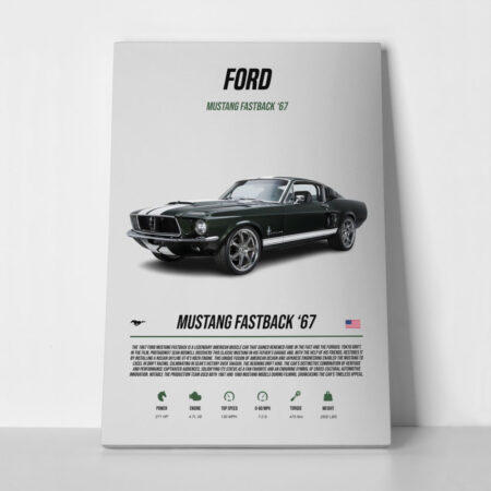 Πινακας σε καμβά MUSTANG FASTBACK - Αυτοκινητα