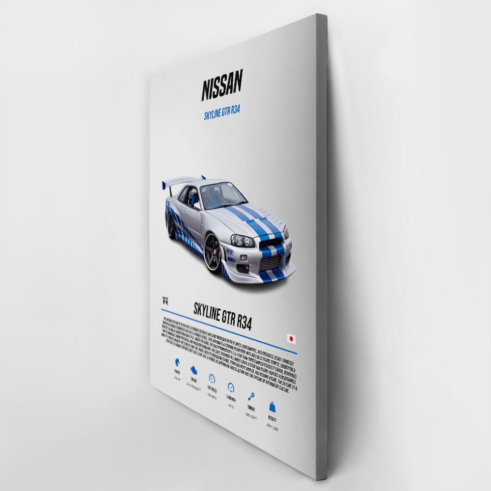 Πινακας σε καμβά NISSAN GTR R34 '98