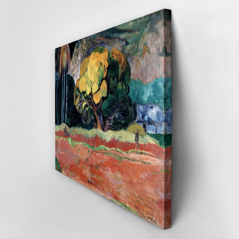 Πινακας σε καμβά PAUL GAUGUIN - AT THE FOOT OF A MOUNTAIN