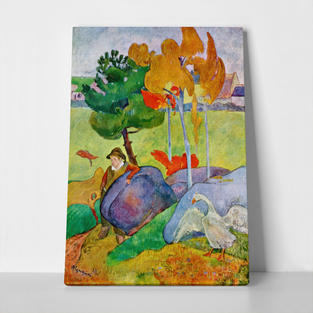 Πινακας σε καμβά PAUL GAUGUIN - BRETON BOY WITH A GOOSE