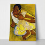 Πινακας σε καμβά PAUL GAUGUIN - CROUCHING TAHITIAN GIRL