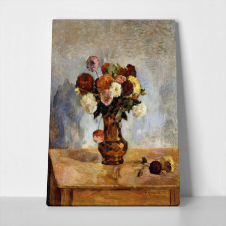 Πινακας σε καμβά PAUL GAUGUIN - DAHLIAS IN A COPPER VASE
