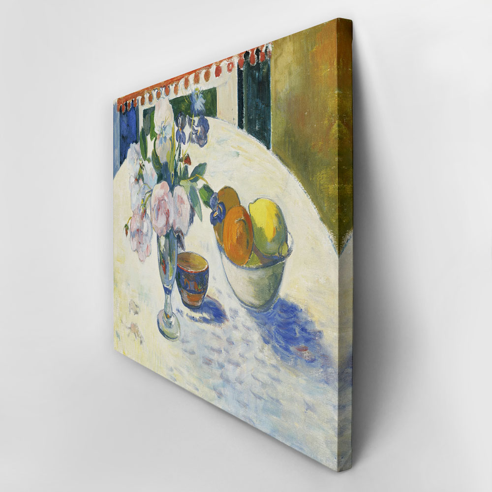 Πινακας σε καμβά PAUL GAUGUIN - FLOWERS AND A BOWL OF FRUIT ON A TABLE