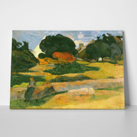 Πινακας σε καμβά PAUL GAUGUIN - GIRL HERDING PIGS