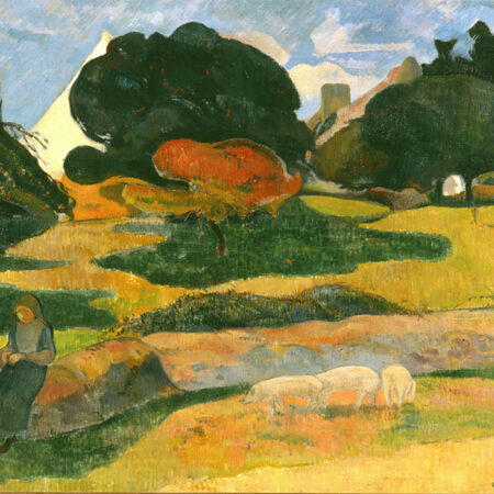 Πινακας σε καμβά PAUL GAUGUIN - GIRL HERDING PIGS - Paul Gauguin Sticky 5