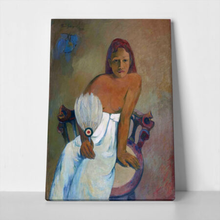 Πινακας σε καμβά PAUL GAUGUIN - GIRL WITH A FAN