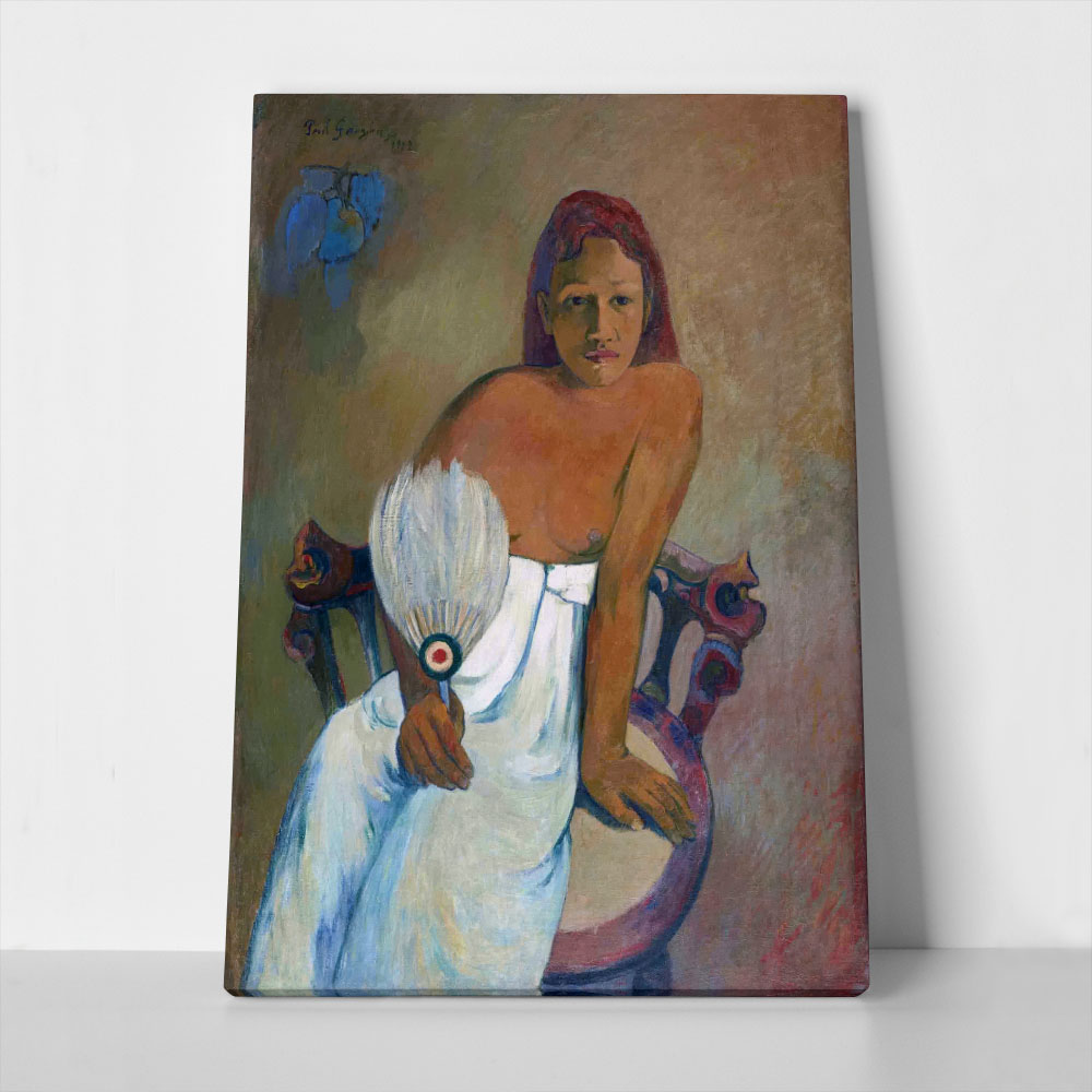 Πινακας σε καμβά PAUL GAUGUIN - GIRL WITH A FAN