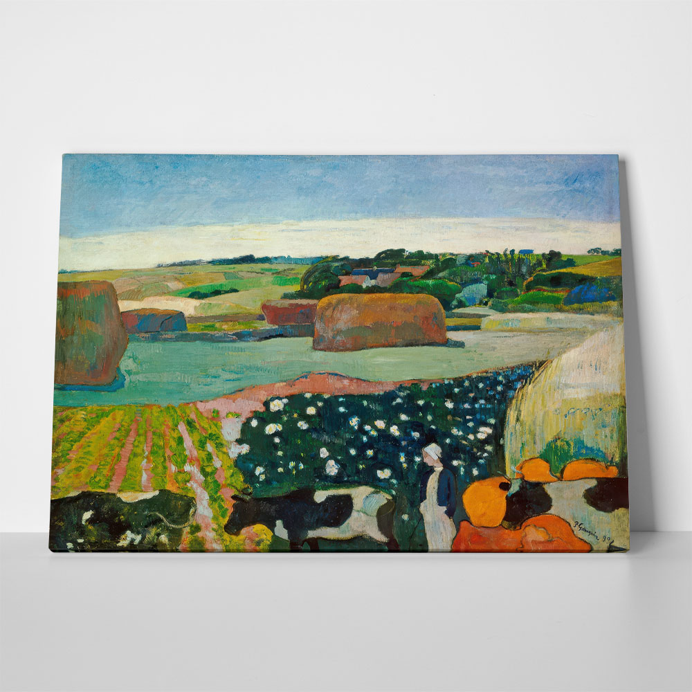 Πινακας σε καμβά PAUL GAUGUIN - HAYSTACKS IN BRITTANY