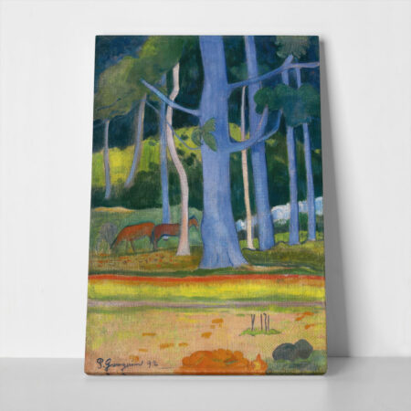 Πινακας σε καμβά PAUL GAUGUIN - LANDSCAPE WITH BLUE TREES