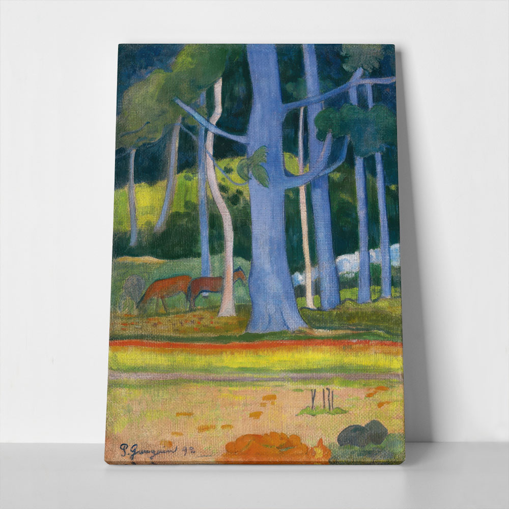 Πινακας σε καμβά PAUL GAUGUIN - LANDSCAPE WITH BLUE TREES