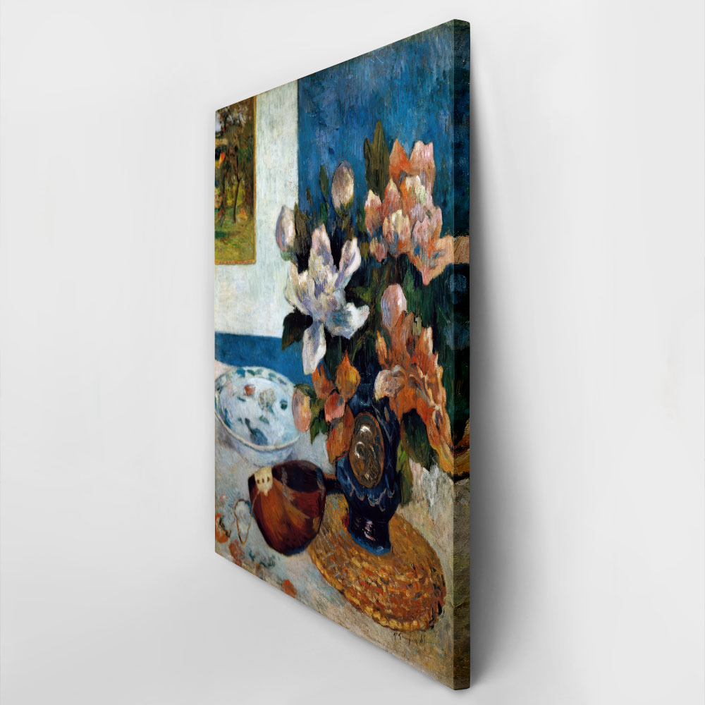 Πινακας σε καμβά PAUL GAUGUIN - STILL LIFE WITH CHINESE PEONIES AND MANDOLIN