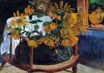 Πινακας σε καμβά PAUL GAUGUIN - STILL LIFE WITH SUNFLOWERS ON AN ARMCHAIR