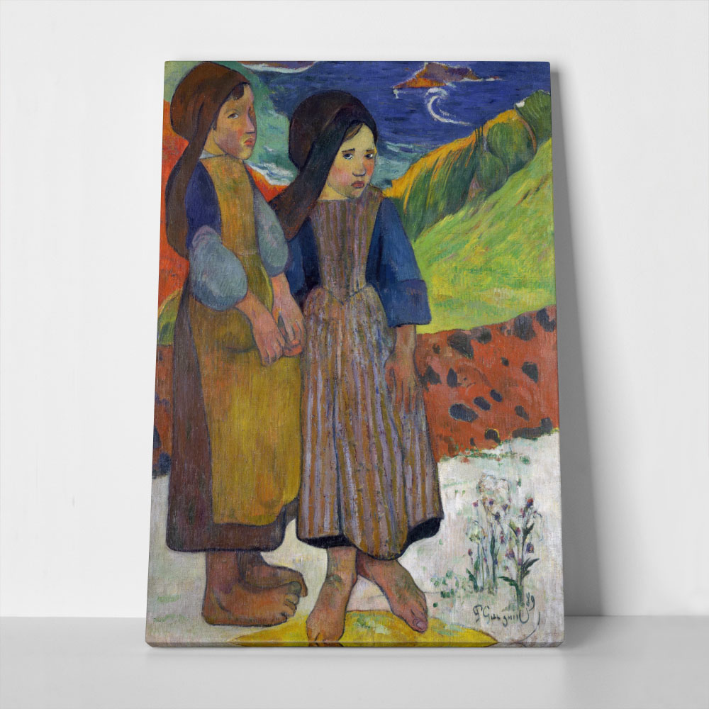Πινακας σε καμβά PAUL GAUGUIN - TWO BRETON GIRLS BY THE SEA