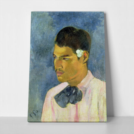 Πινακας σε καμβά PAUL GAUGUIN - YOUNG MAN WITH A FLOWER - Paul Gauguin
