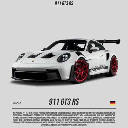 Πινακας σε καμβά PORSCHE 911 GT3 RS WHITE - Αυτοκινητα Sticky 5