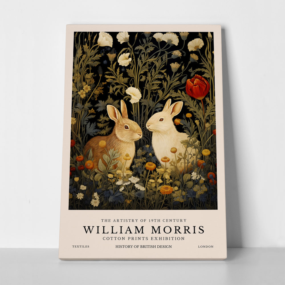 Πινακας σε καμβά WILLIAM MORRIS - RABBITS 1