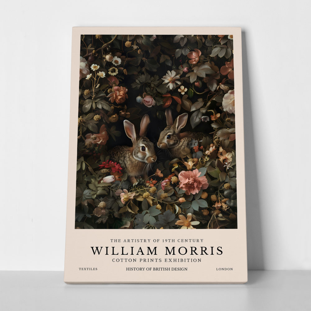 Πινακας σε καμβά WILLIAM MORRIS - RABBITS 3