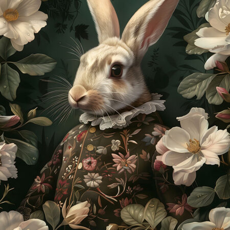 Πινακας σε καμβά WILLIAM MORRIS - VICTORIAN RABBIT PORTRAIT  1 - William Morris Sticky 5