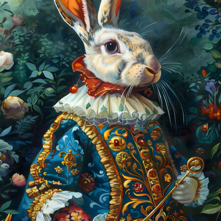 Πινακας σε καμβά WILLIAM MORRIS - VICTORIAN RABBIT PORTRAIT  2 - William Morris Sticky 5