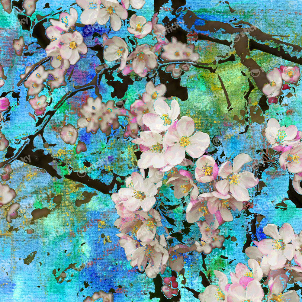Πίνακας Τετράγωνος TURQOISE BLOSSOM