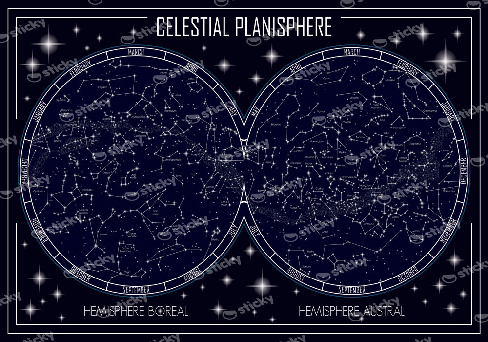 Πινακας σε καμβά CELESTIAL PLANISPHERE MAP