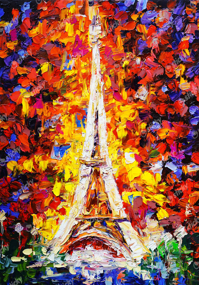 Πινακας σε καμβά EIFFEL TOWER OIL PAINTING 2
