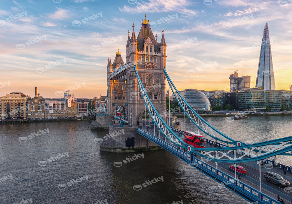 Πινακας σε καμβά SUNSET TOWER BRIDGE LONDON