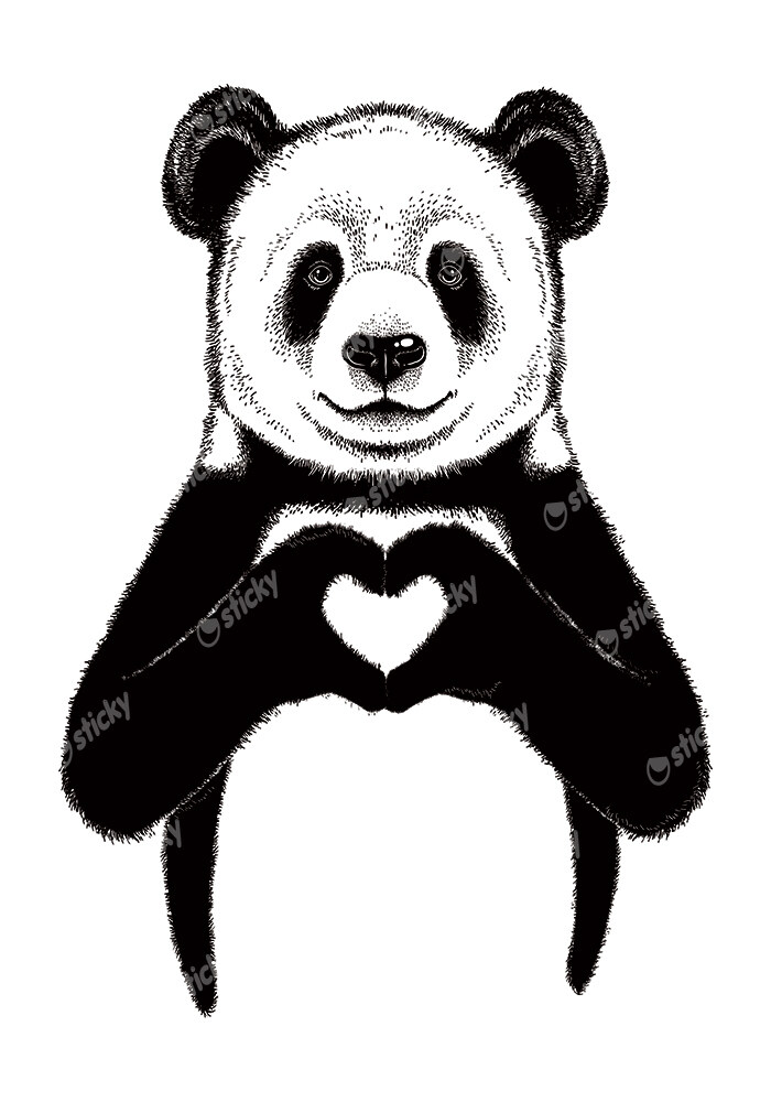 Πινακας σε καμβά PANDA HEART