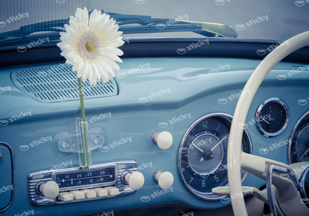 Πινακας σε καμβά RETRO BLUE CAR