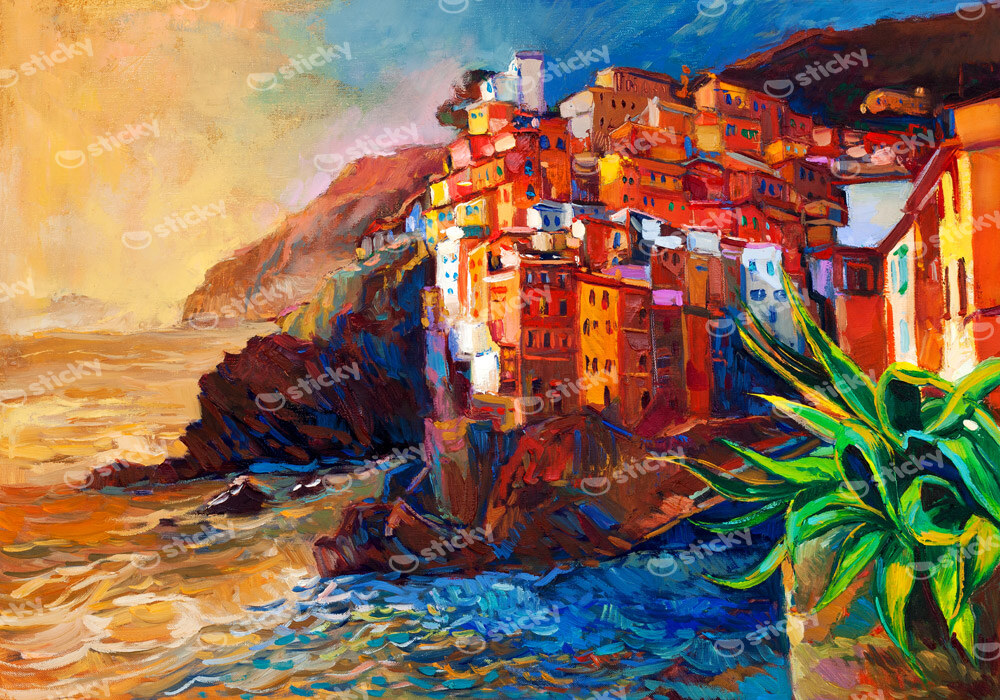 Πινακας σε καμβά ITALIAN RIVIERA VILLAGE